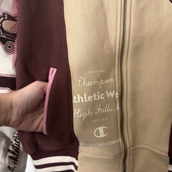 Champion Women's Multicolor Varsity Zip-Up Jacket Size L - Picture 5 of 9